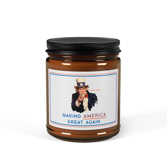 Uncle Don - Making America Great Again - Scented Soy Candle (Multi-Size, Amber Jar)