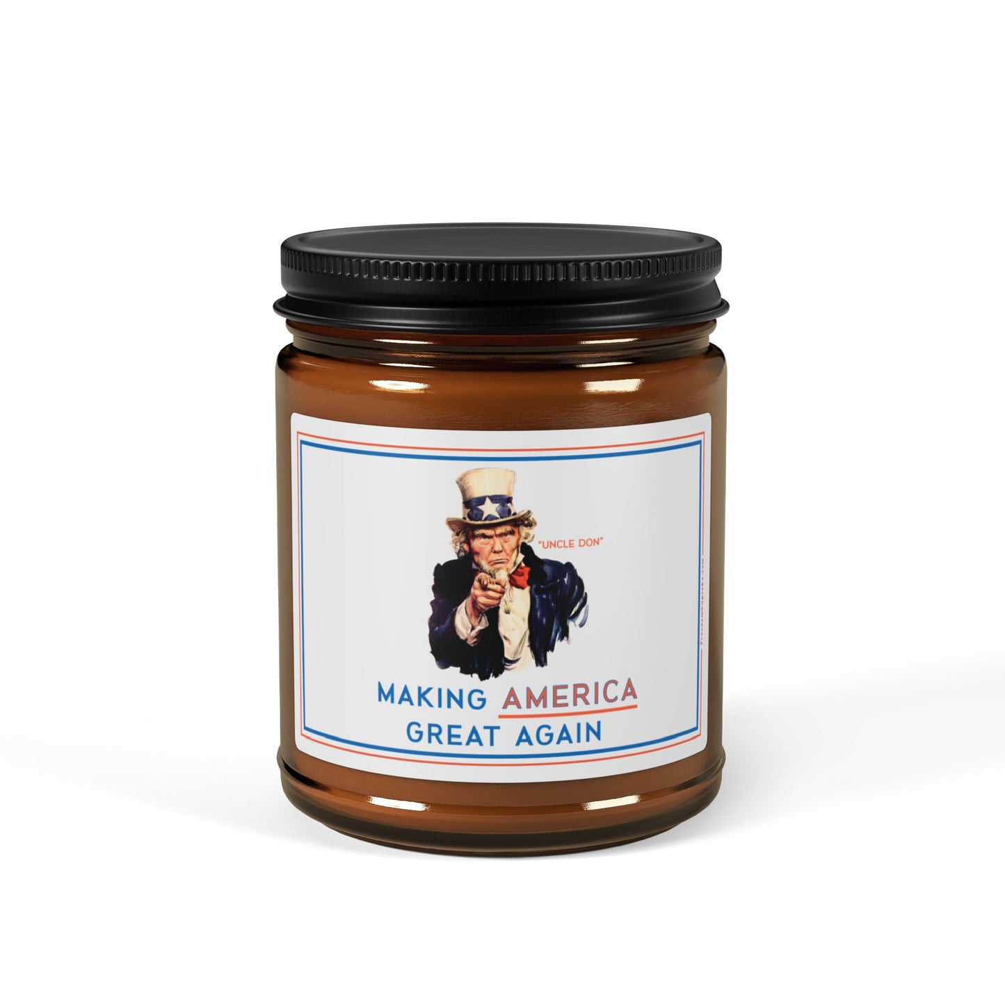 Uncle Don - Making America Great Again - Scented Soy Candle (Multi-Size, Amber Jar)