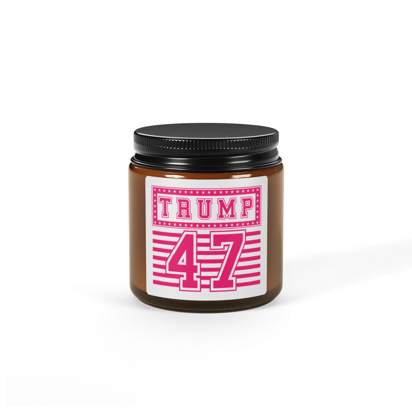 Trump is #47 - PINK - Scented Soy Candle (Multi-Size, Amber Jar)