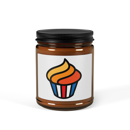 Freedom Cupcake - Scented Soy Candle (Multi-Size, Amber Jar)