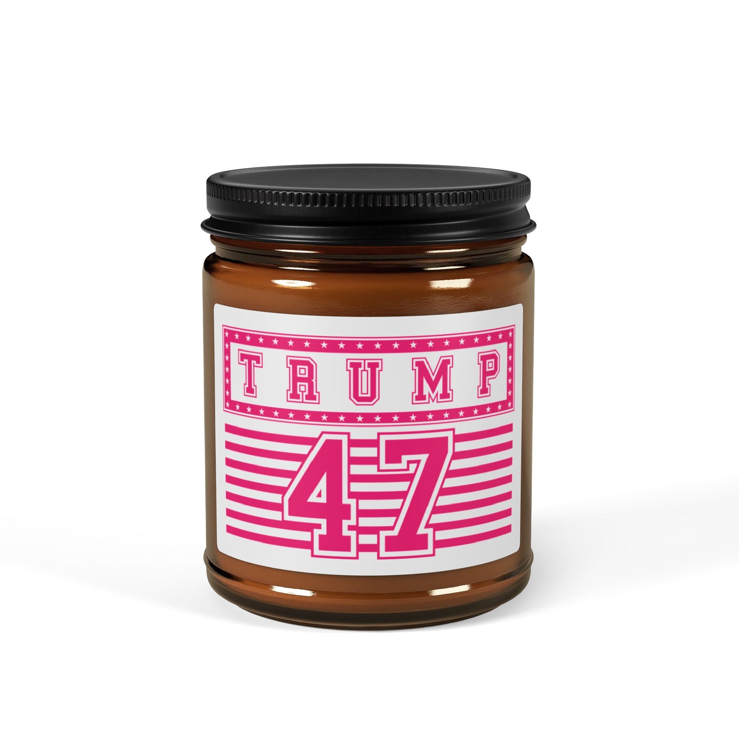Trump is #47 - PINK - Scented Soy Candle (Multi-Size, Amber Jar)