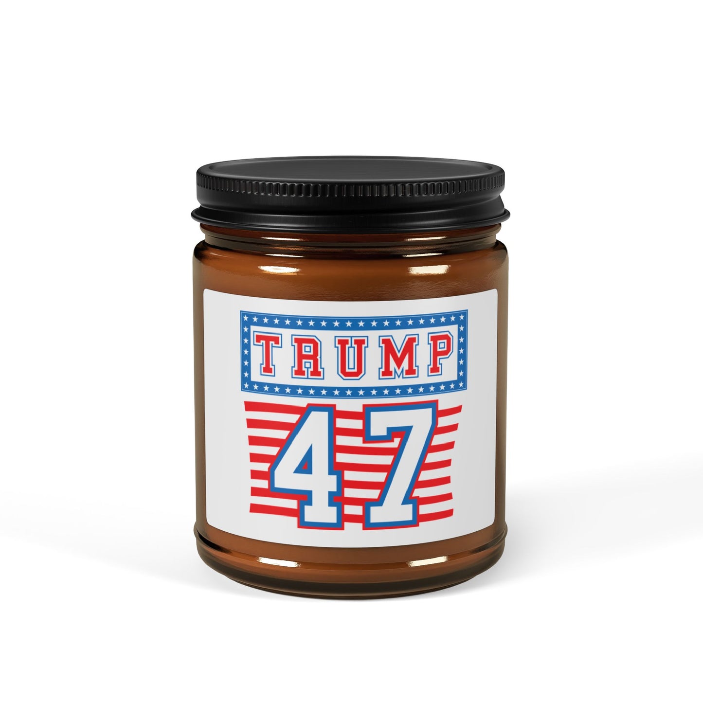 Trump is #47 - Patriot - Scented Soy Candle (Multi-Size, Amber Jar)