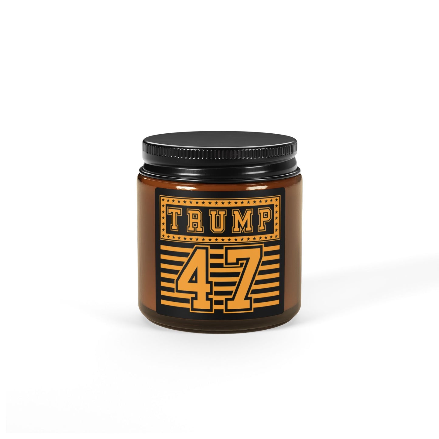 Trump is #47 - Gold & Black - Scented Soy Candle (Multi-Size, Amber Jar)